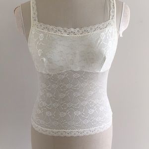 Ivory Rose lace camisole w/adjustable straps XL